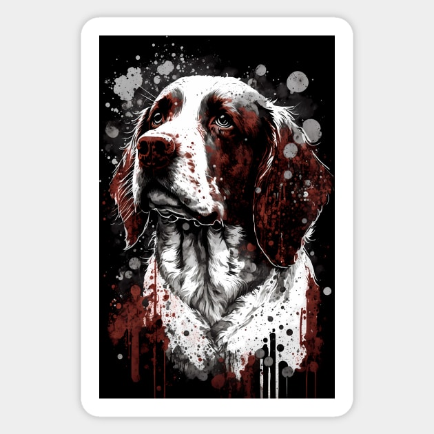 Brittany Dog Portrait Sticker by TortillaChief